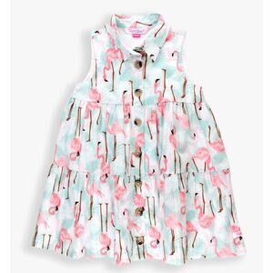 Ruffled Butts Tiered Shirt Dress Flamingo toddler size 18-24 months.